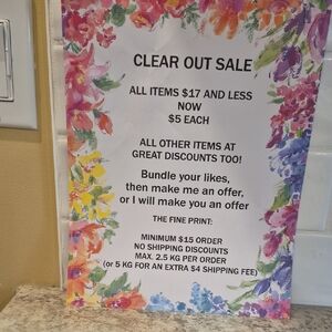Clear Out Sale